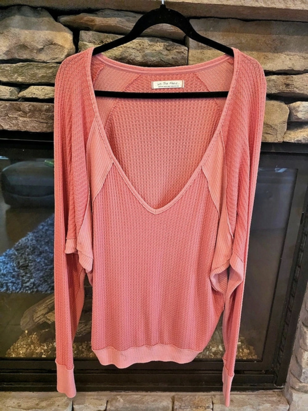 We The Free Pink Open Knit Sweater